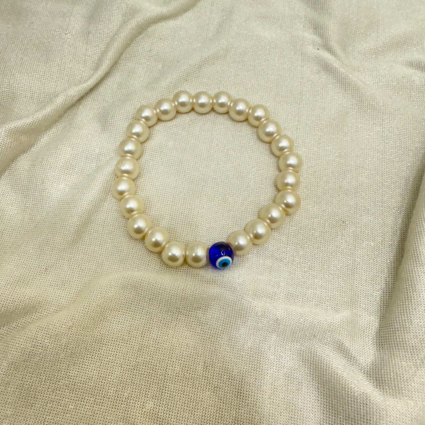 Evil Eye Bracelet With white Beads