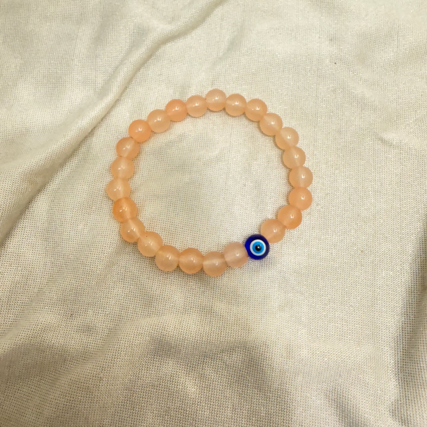 Evil Eye Bracelet With Pink Beads