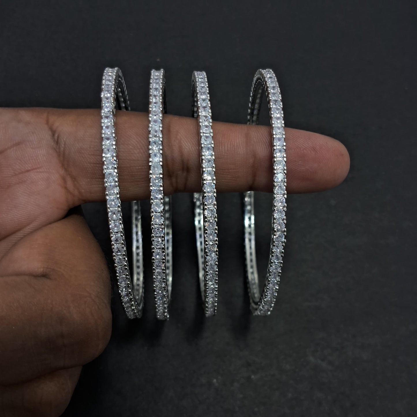 Ad Small Stone Brass Metal Daily wear Bangles Set of Four Pics