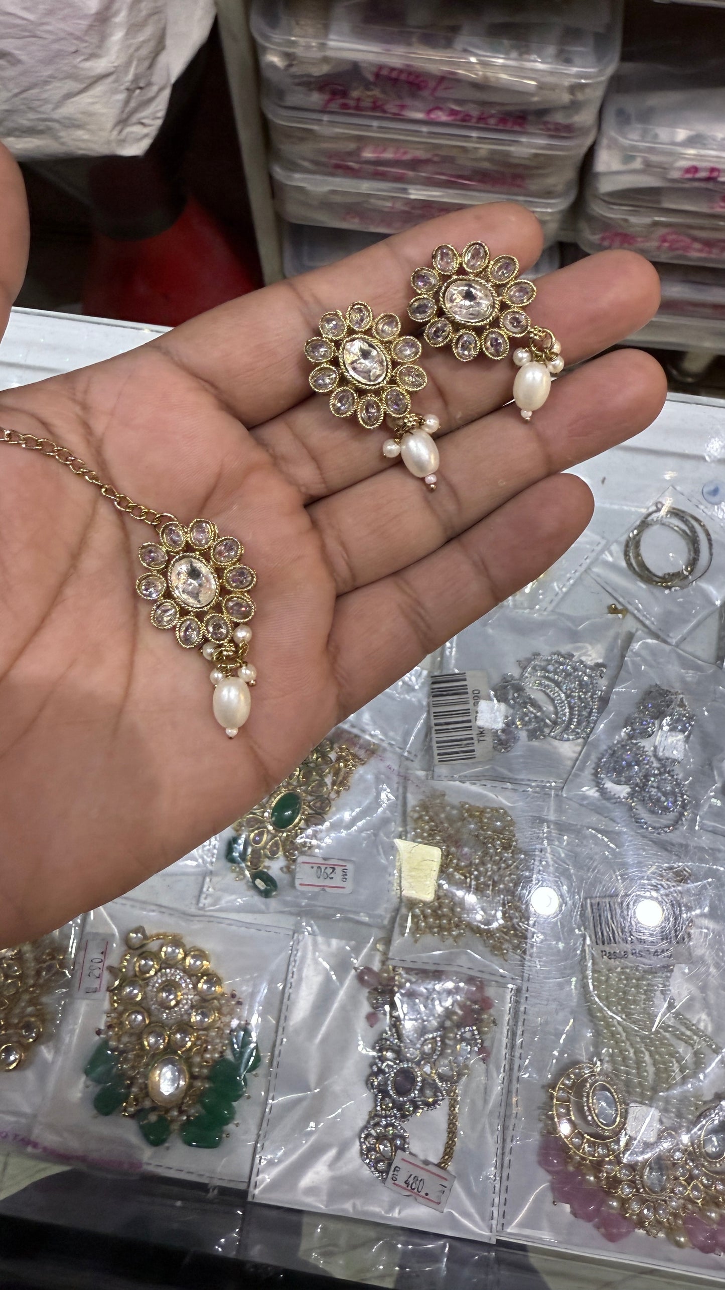 Polki Sets With Beads