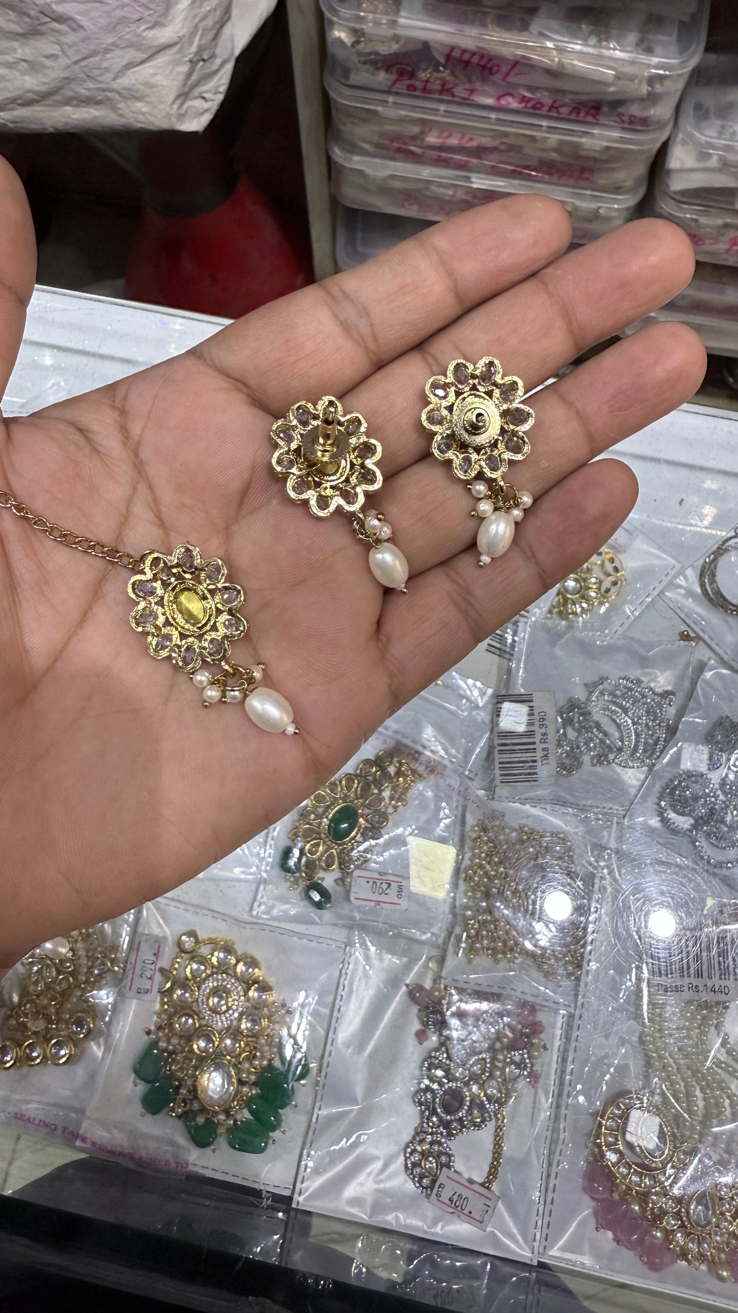 Polki Sets With Beads