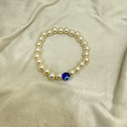 Evil Eye Bracelet With white Beads
