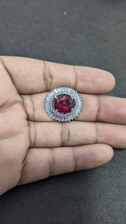 Ad Ring With Red Stone