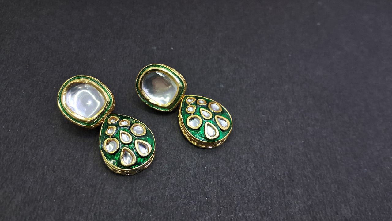 Green colour Kundan Nacklace Set