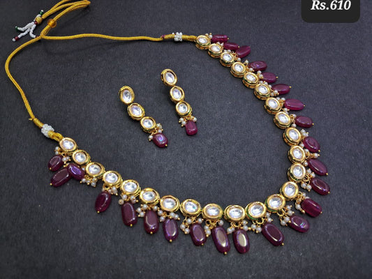 Single Line Kundan Set 04