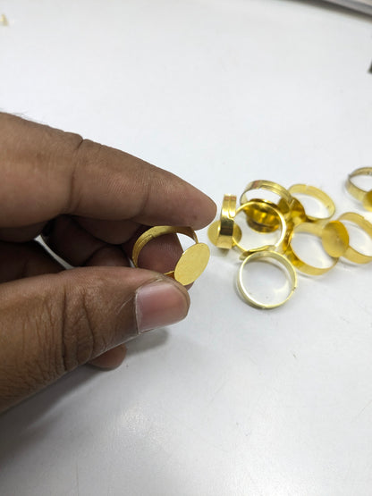 Metal Ring Bases for Jewelry Making (Gold)