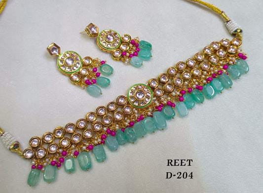 Choker set (circle with mint Beads)