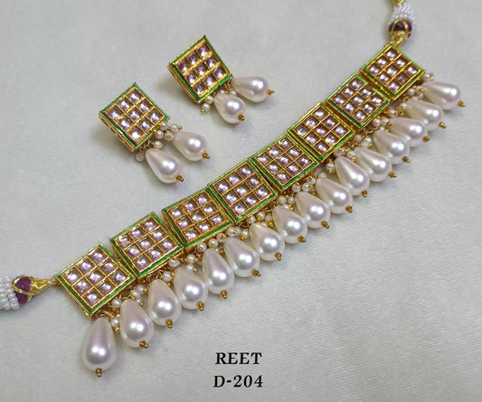 Choker set (Square White pearl)