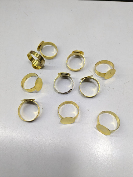 Metal Ring Bases for Jewelry Making (Gold)